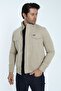 Men's Seasonal Coat Jacket Beige Snap and Zipper 4 Pockets 100% Cotton Fabric - 5