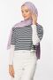 Lilac Checkerboard Pattern Silky Jacquard Shawl - 3