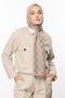 Mink Checkerboard Pattern Silky Jacquard Shawl - 4