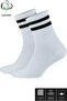 White Striped Bamboo Tennis Socks - Luxury Single Color