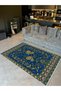 Atlas Collection Navy Blue and Green Theme Ivy and Bird Patterned Modern Decorative Carpet 33 - 2