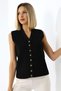 Women's Seasonal Buttoned Standard Size Knitwear Vest - 4
