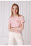 Women's Thank You Next Embroidery Printed Powder Color Short Sleeve T-Shirt - 3