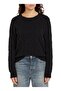 Round Neck Black Women's Sweater Soft Wool Cable C-Nk