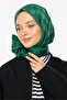 Jade Checkerboard Pattern Silky Jacquard Shawl - 4