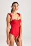 RUFFLED ONE PIECE RED - 2