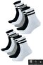 White Striped Bamboo Tennis Socks - Luxury Single Color - 3