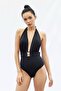 DEEP V NECK ONE PIECE BLACK