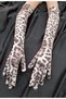 Fera Leopard Print Stretchy Evening Dress Gloves Brown - 3