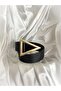 Black Thick Belt - Triangle Gold Buckle - 2