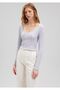 Long Sleeve Purple Crop T-Shirt Crop / Short Cut1612158-81484 - 2