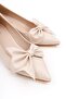 Camila Beige Bow (4cm) Pointed-Toe Heeled Shoes - 2