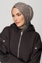 Gray Checkerboard Pattern Silky Jacquard Shawl - 3