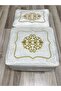 Gold Embroidered Velvet Dowry Holder - 2-Piece Cream Bundle Engagement Bride Groom Bag - 3