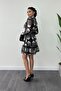 Chiffon Fabric Mini Dress with Elastic Waist Detail - Black - 5