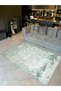 Lina Collection Antique Look Soft Green Patterned Woven Base Modern Decorative Carpet Lina10