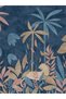 Atlas Collection Navy Blue Themed Abstract Palm Trees Patterned Modern Decorative Carpet 39 - 4