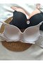 3-Piece Women's Unfilled Underwire Wire Black and White Skin Flat Bra - 3