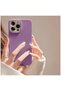 Apple iPhone 15 Pro Compatible Case Woven Patterned Silicone Case Lilac - 3