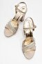 Women's Heeled Sandals Gold Glitter - 5