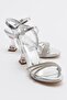 Women's Stone Heeled Shoes SILVER MIRROR