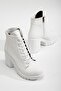 Lace-Up Women's Heeled Boots White Skin White - 2
