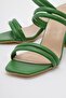 Women's Heeled Slippers GRASS GREEN SKIN - 5