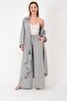 Linen Striped Suit with Olive Tree Embroidery on the Back - 6