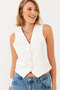 Women's White Vest Mbms009 60501009 - 2