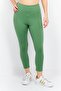 Women 3/4th Plain Leggings, Green