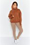 Women Sportswear Fit Long Sleeve Training Sweatshirt, Tan - 2