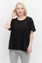 Women Sportswear Fit Short Sleeve Printed T-Shirt, Black