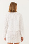Women's White Floral Textured Short Jacket Mbms028 60501028 - 4
