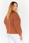 Women Round Neck Textured Sweater, Brown - 3