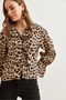 Women's Stone Black Bow Detail Leopard Premium Shirt Gml- 19001249 - 3