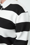 Siyah-Beyaz Çizgili Alttan Gömlek Çıkmalı Örme Büyük Beden Sweatshirt TBBAW25SW00000 - 8