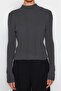 Anthracite High Collar Knitwear Sweater Twoaw24Kz00329 - 4
