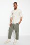 Stone Buttoned Collar Epauletted Slim Fit Long Sleeve 100% Cotton Shirt TMNSS20GO0189 - 3