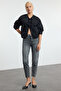 Siyah Yüksek Bel Mom Jeans TWOSS21JE0016
