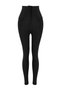 Black Waist Recovery Agraf Detailed Full Length Knitted Sports Leggings Tedaw25Ty00000 - 6