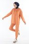 2227_Women's Hijab Hooded Sweatshirt & Pants Tracksuit Set with Finger Slits - Comfortable Sportswear - 3