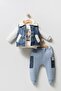 Baby Boy Inflatable Welsoft Vest Fleece Tracksuit Set Bottom Top 3-Piece Holiday Set - 3