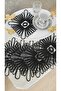 Set of 6 Coffee Side Stylish Presentation Napkins with Tulle Guipure