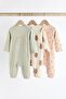 100% Organic Cotton Green Footless Animal Patterned 3-Piece Sleeping Bag Set Alyk79474 - 5
