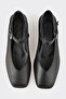 Black Leather Women's Casual Shoes - 4