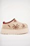 Premium Women's Suede Patterned Furry Mini Ankle Boots - 4