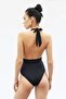 DEEP V NECK ONE PIECE BLACK - 3