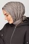 Gray Checkerboard Pattern Silky Jacquard Shawl - 4