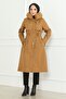 Hidden Zipper Hooded Coat Brown 19211 - 3