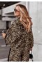 3 Piece Leopard Coat and Crop Pants Set - 4